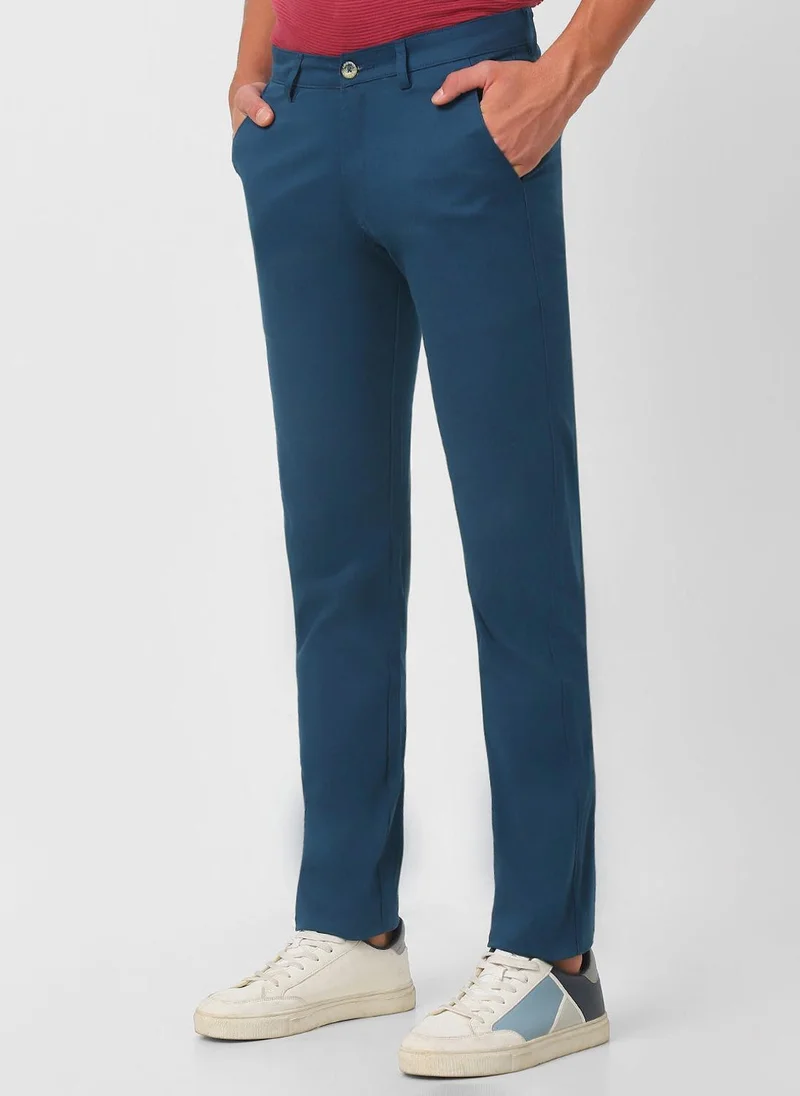 Urbano Fashion  Urbano Fashion Men's Royal Blue Cotton Slim Fit Casual Chinos Trousers Stretch for Men | Best Price UAE
